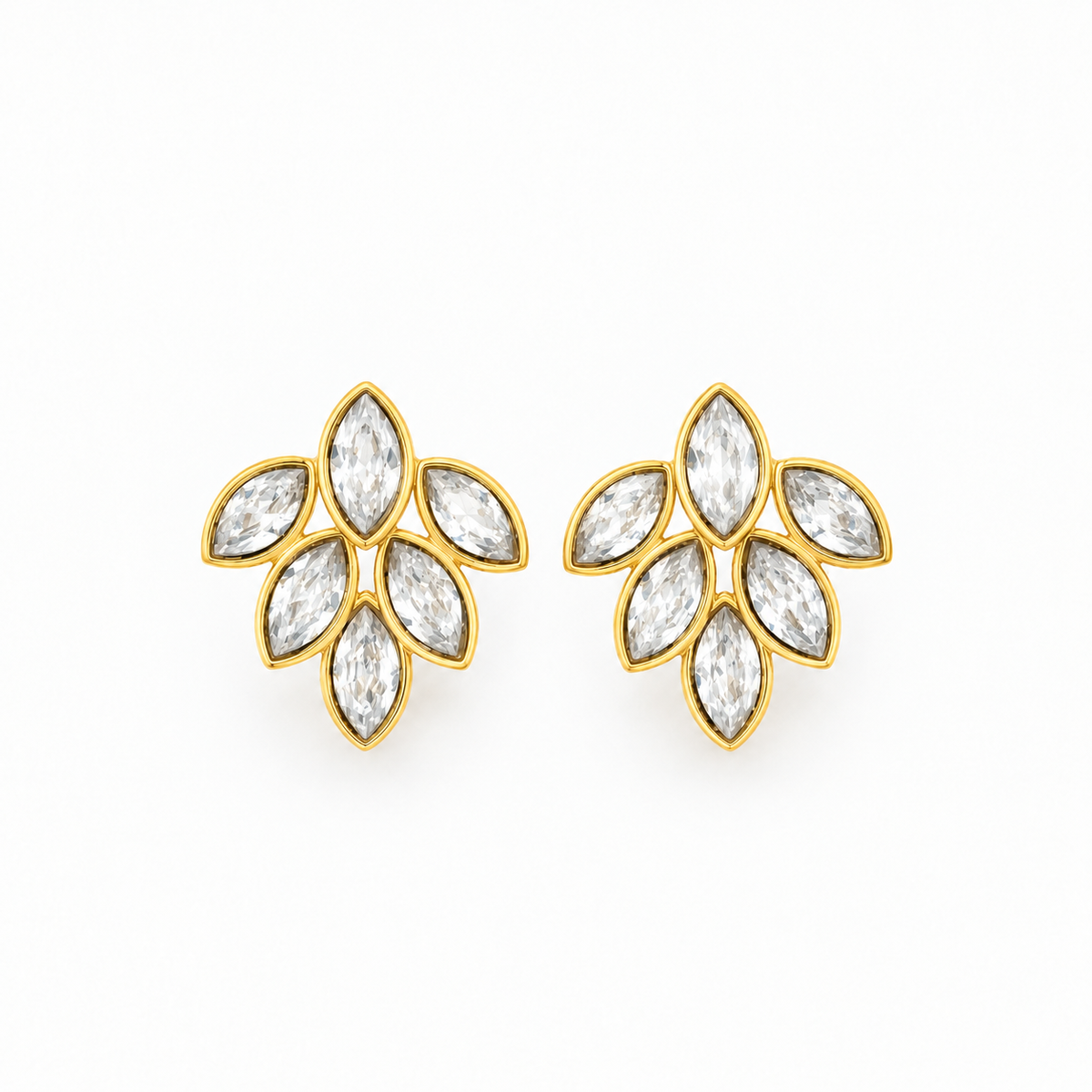 Marquise Petal Cluster Studs