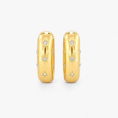 Stardust Gold Chunky Hoops