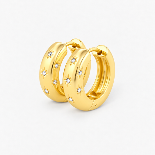 Stardust Gold Chunky Hoops