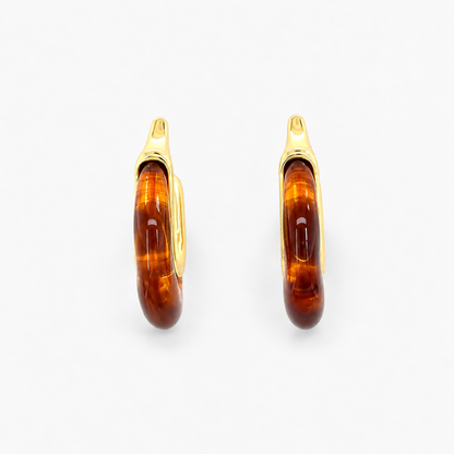 Mocha Glazed Hoop Earrings