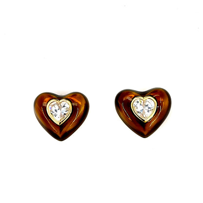 Mocha Heart Stud