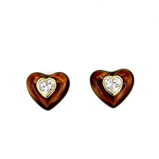 Mocha Heart Stud