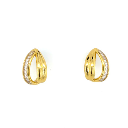 Golden Pavé Hoop Earrings
