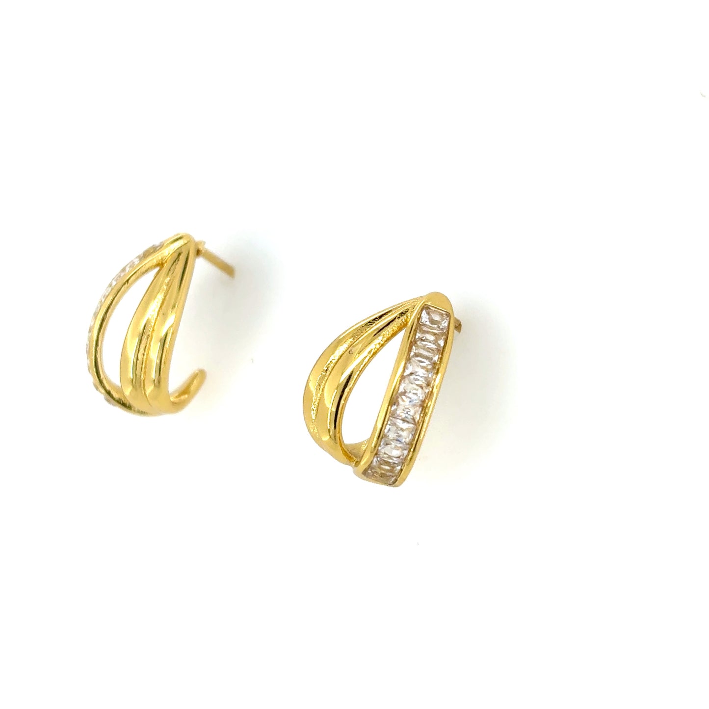 Golden Pavé Hoop Earrings
