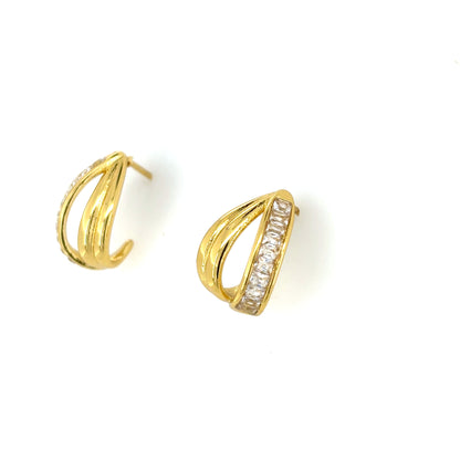 Golden Pavé Hoop Earrings