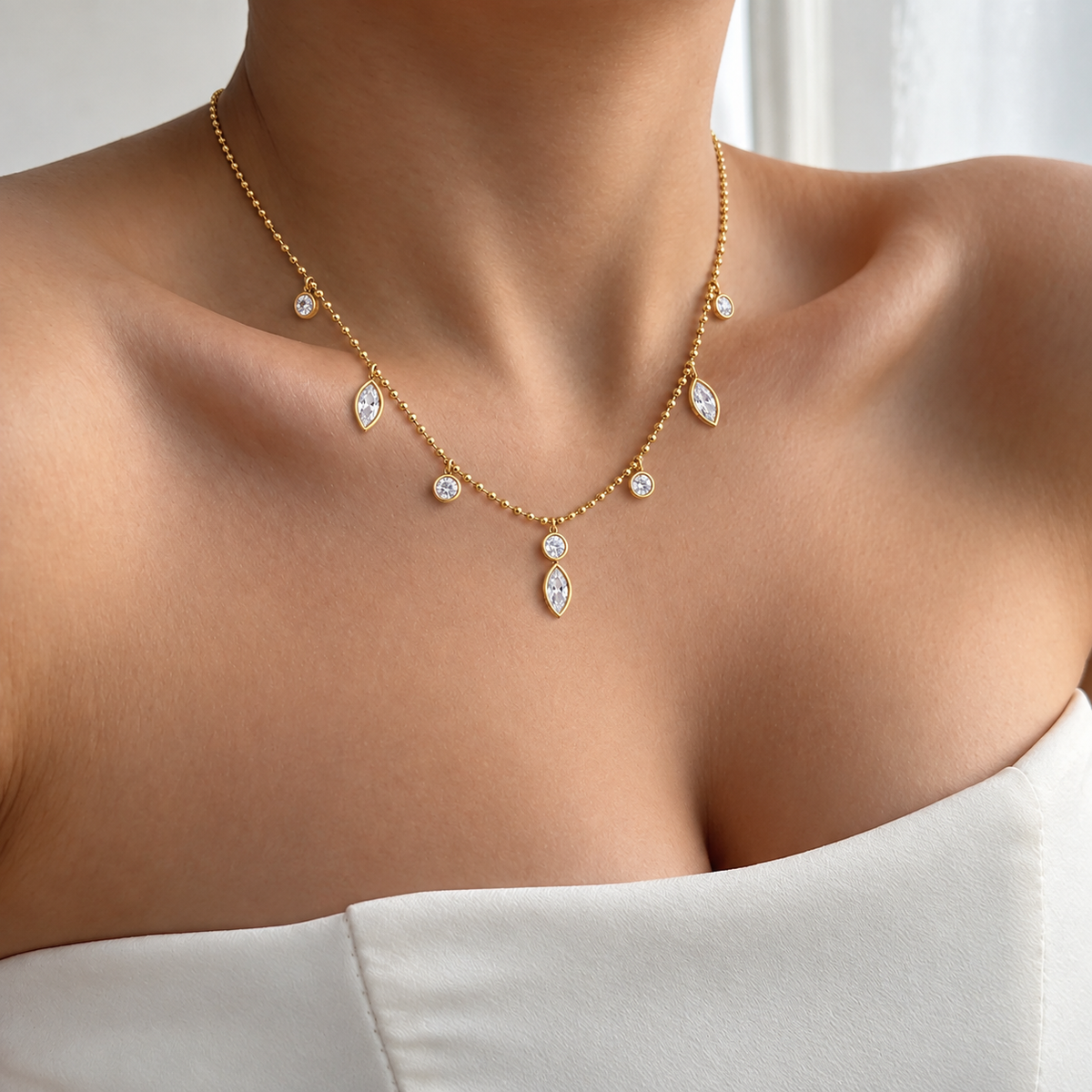 Marquise Charm Necklace