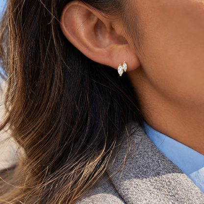 Double Marquise Cluster Studs