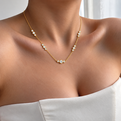 Trio Cluster Crystal Necklace