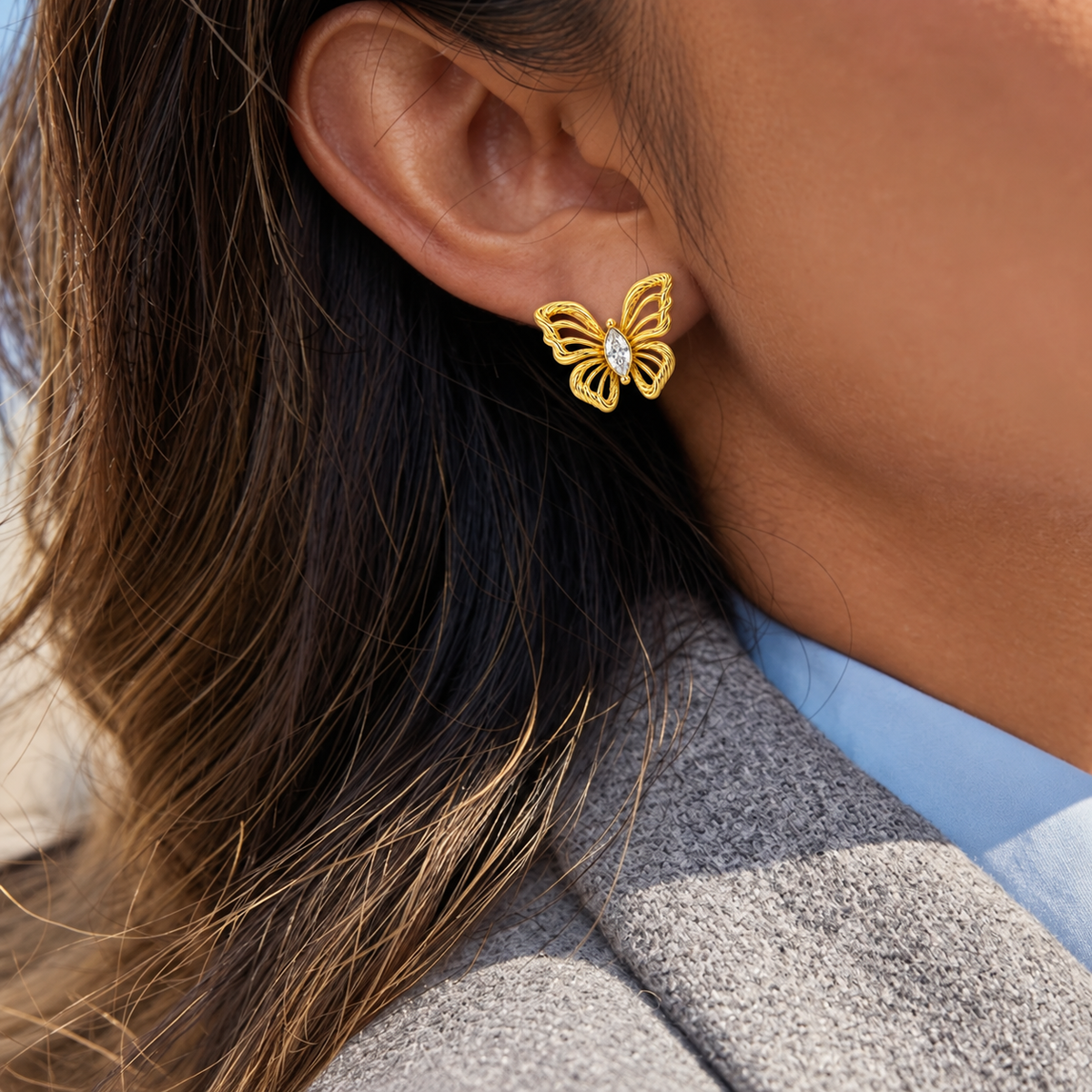 Open-Wing Butterfly Studs