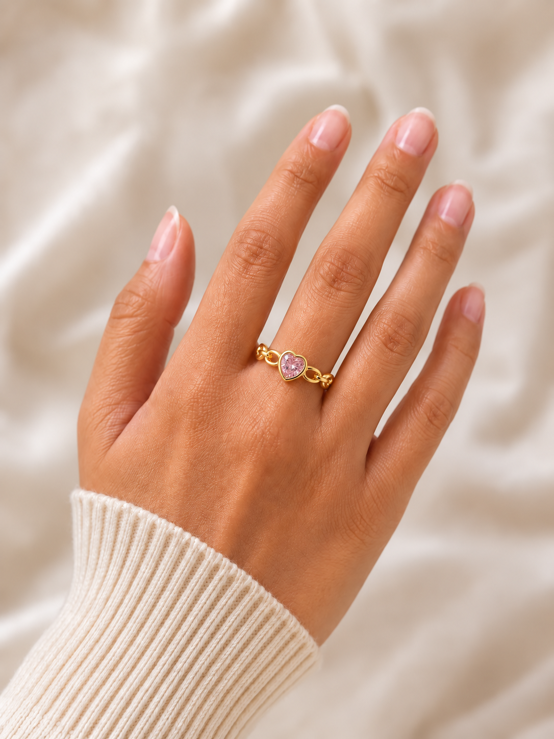 Heart Link Chain Ring