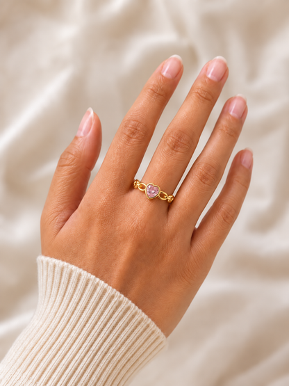 Heart Link Chain Ring