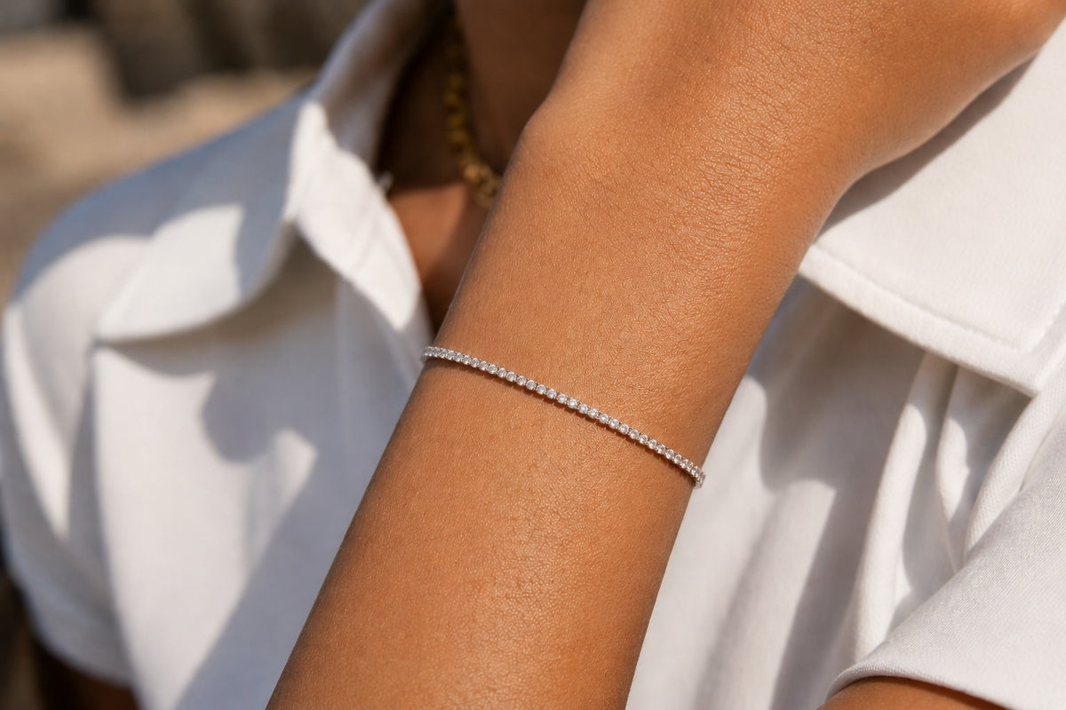 Eternal Sparkle Tennis Bracelet (White Gold)