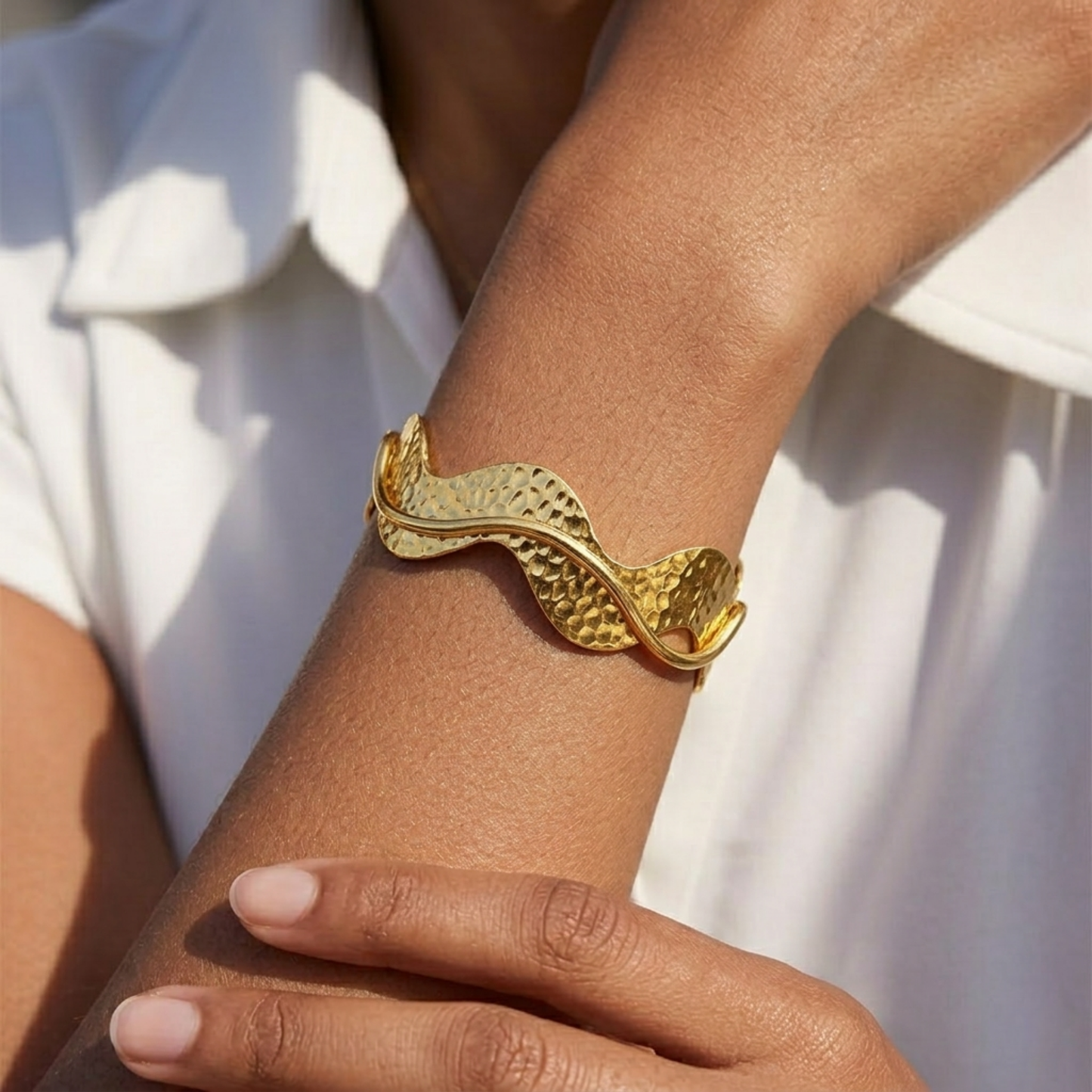 Hammered Wave Bracelet