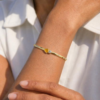Amber Gold Cuff Bracelet