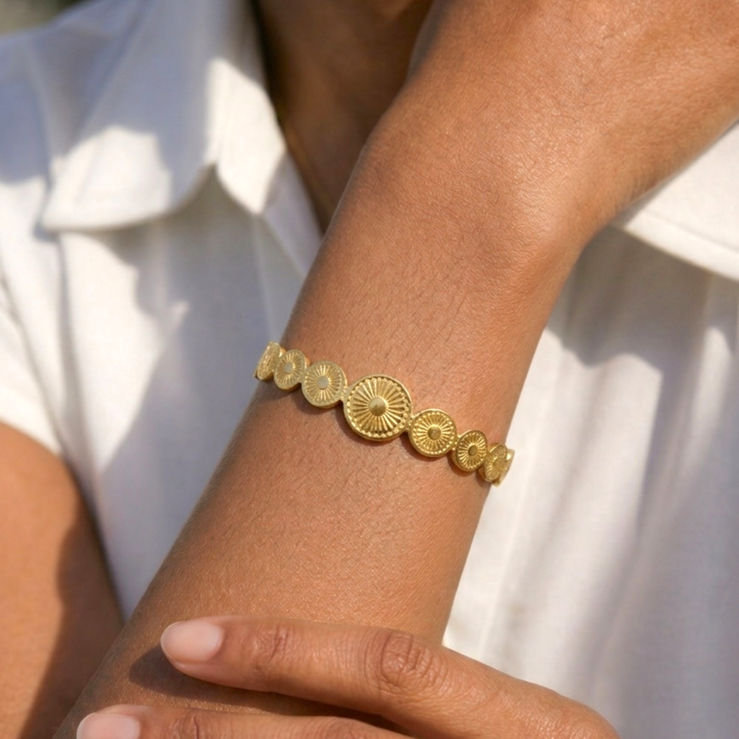 Sunburst Coin Bracelet