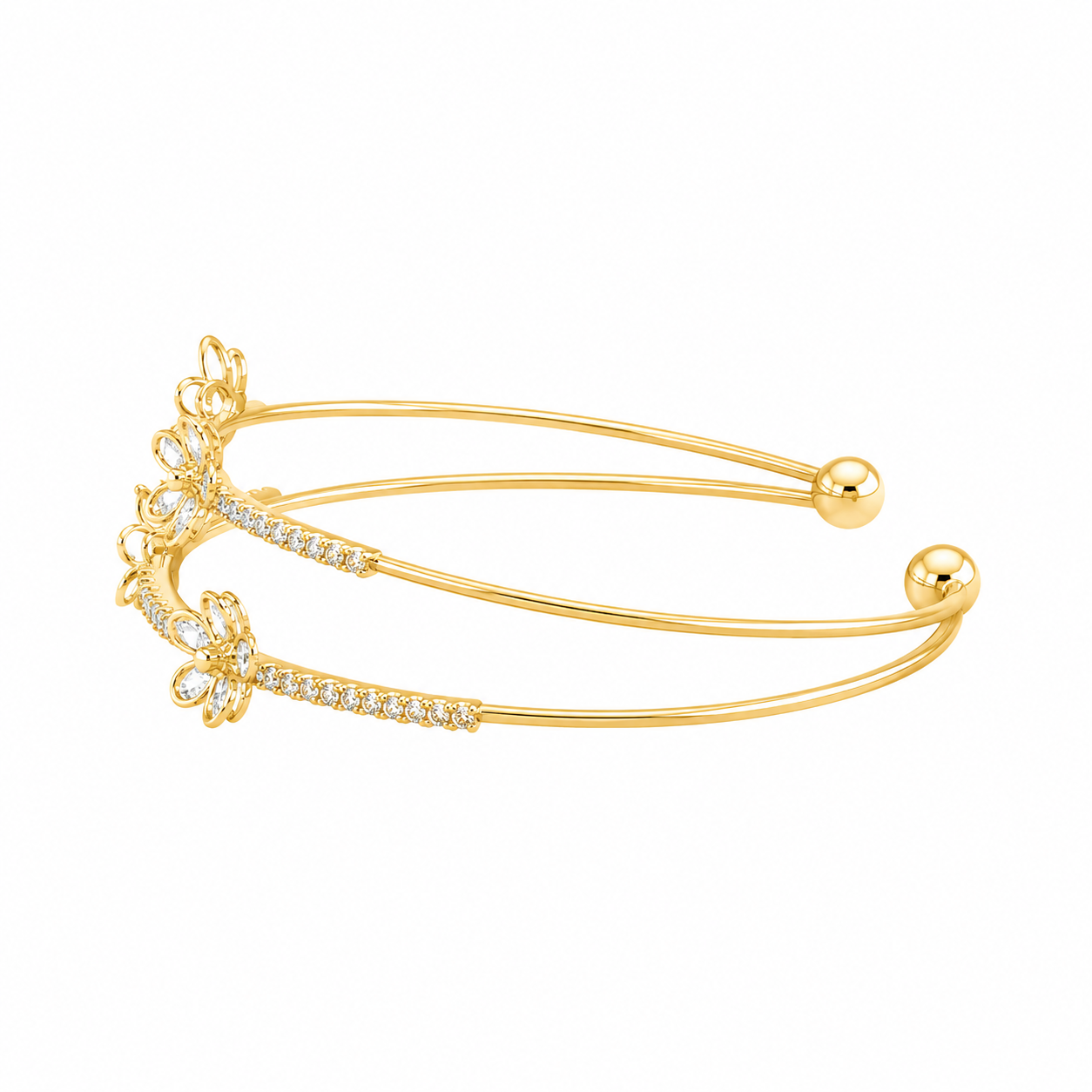 Double Row Gold Daisy Bracelet
