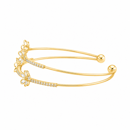 Double Row Gold Daisy Bracelet