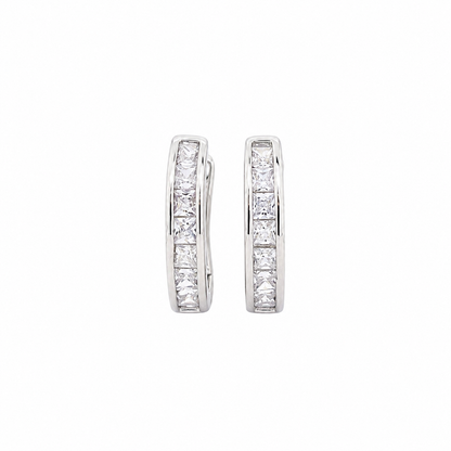Princess Cut CZ White Gold Ear Cuff