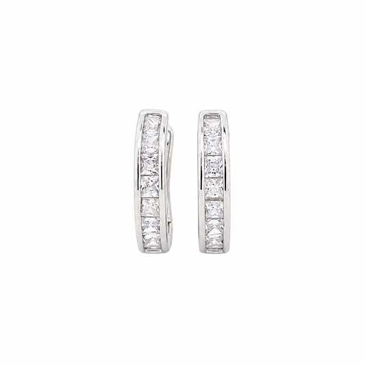 Princess Cut CZ White Gold Ear Cuff