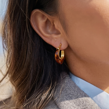 Mocha Glazed Hoop Earrings
