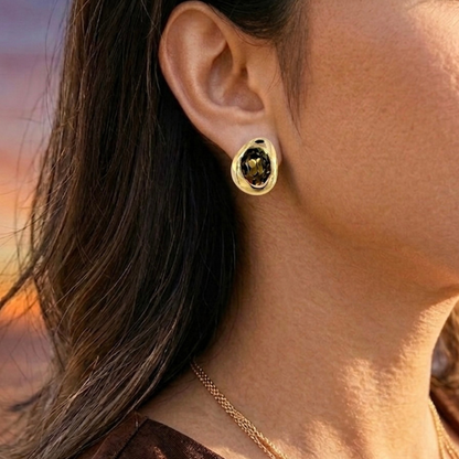 Smoked Sapphire Earrings