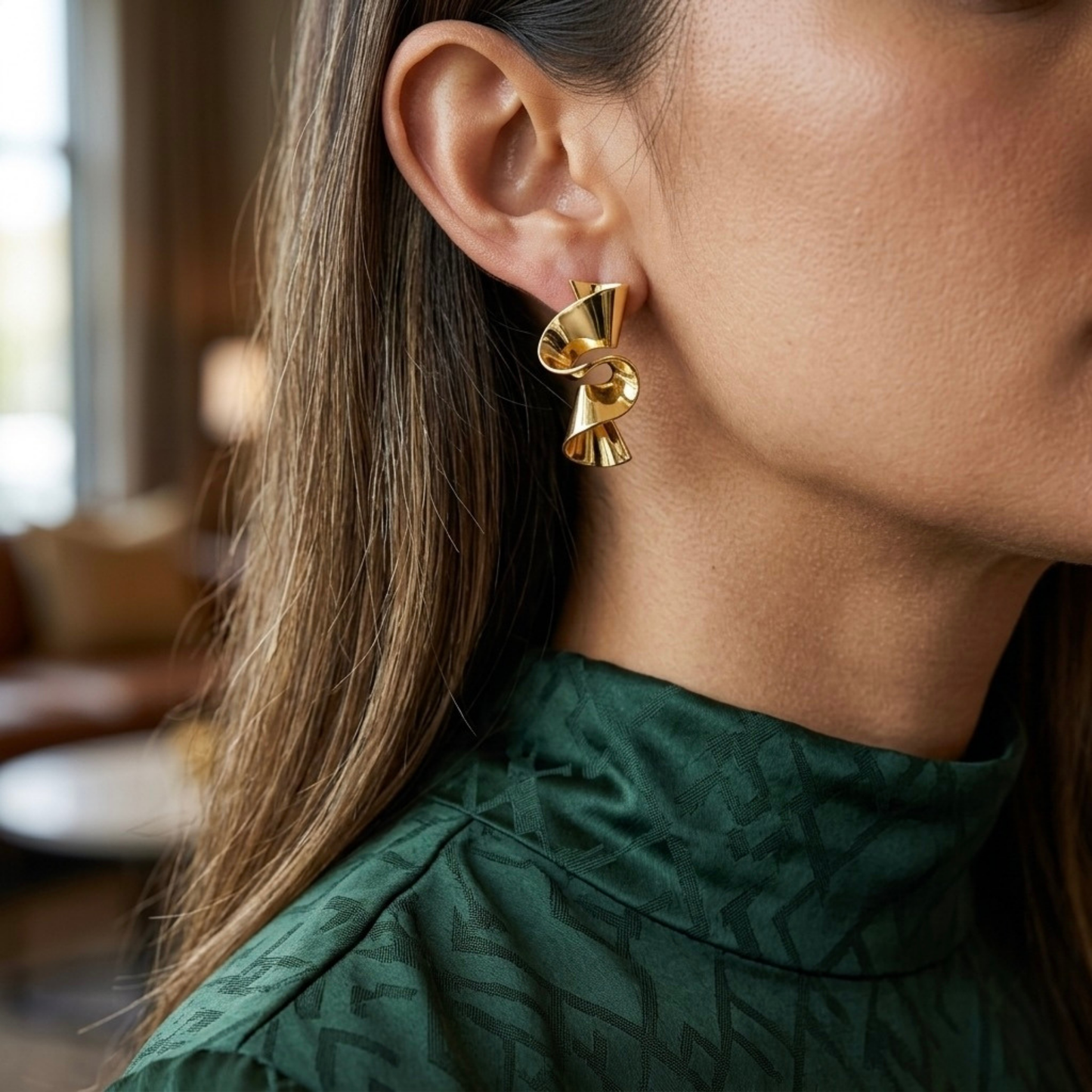 The Golden Ribbon Earrings