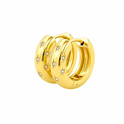 Stardust Gold Chunky Hoops