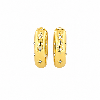 Stardust Gold Chunky Hoops