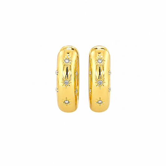 Stardust Gold Chunky Hoops