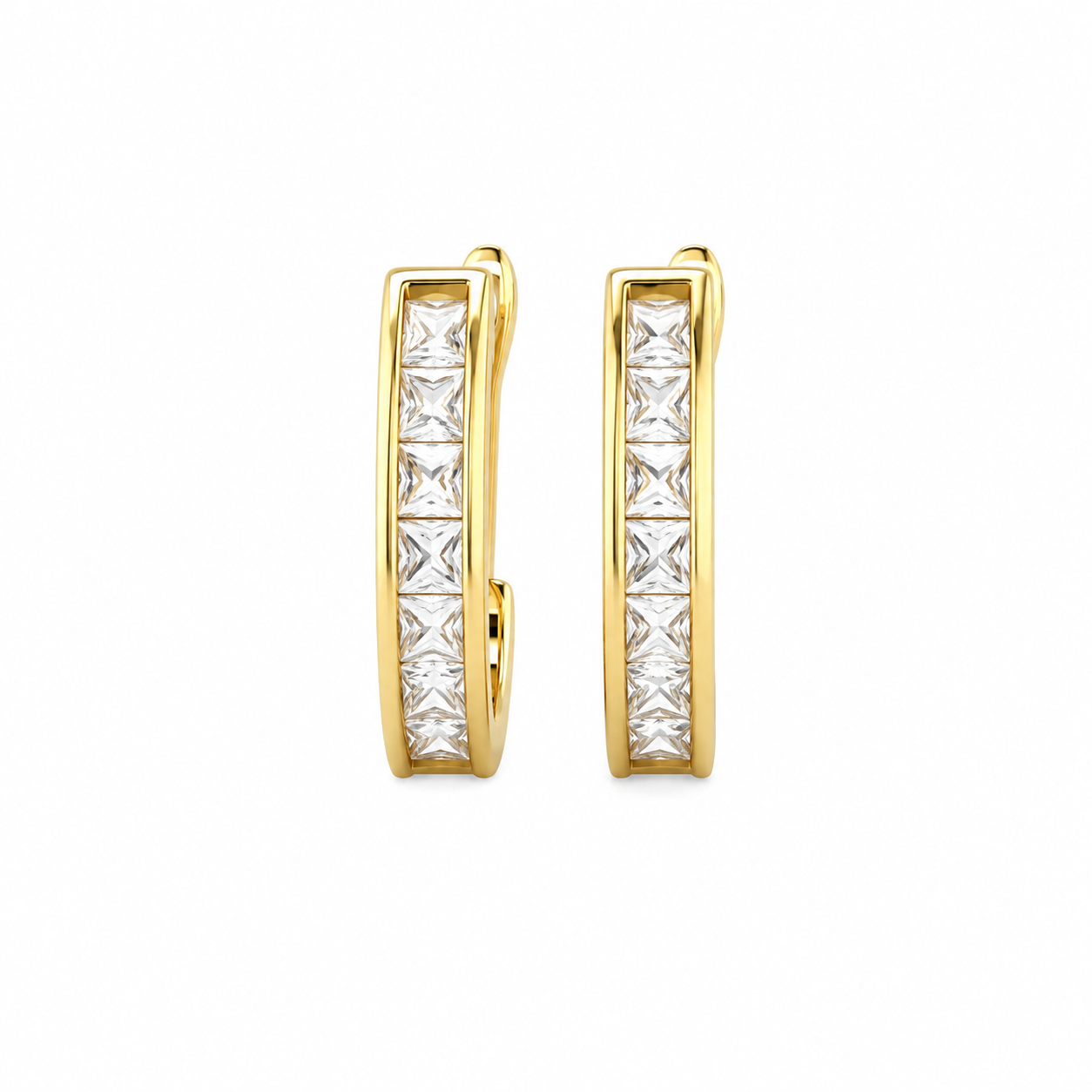 Princess Cut CZ Gold Ear Cuff