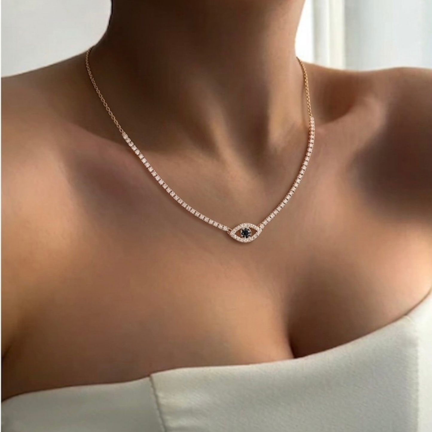Evil Eye Tennis Necklace
