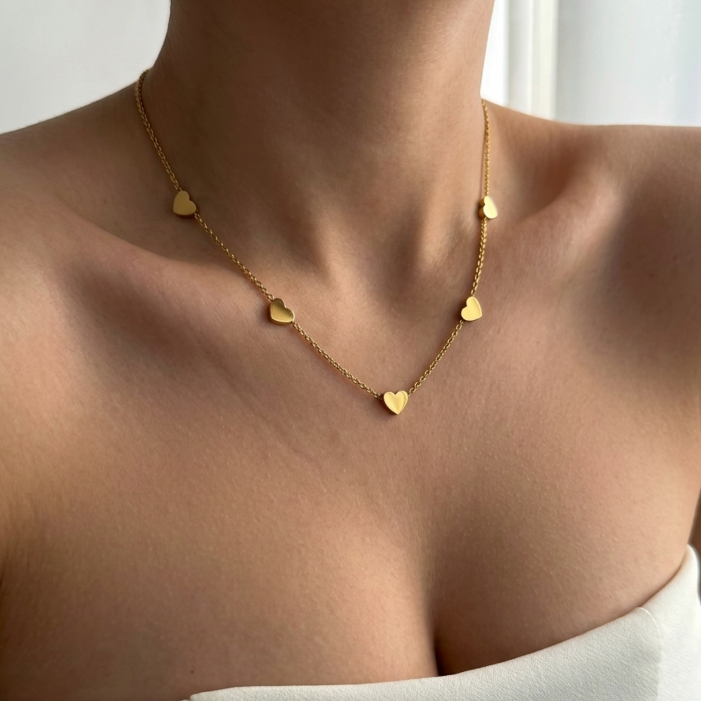 Heart Trail Chain Necklace