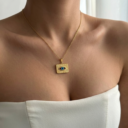 Evil Eye Medallion Pendant Necklace