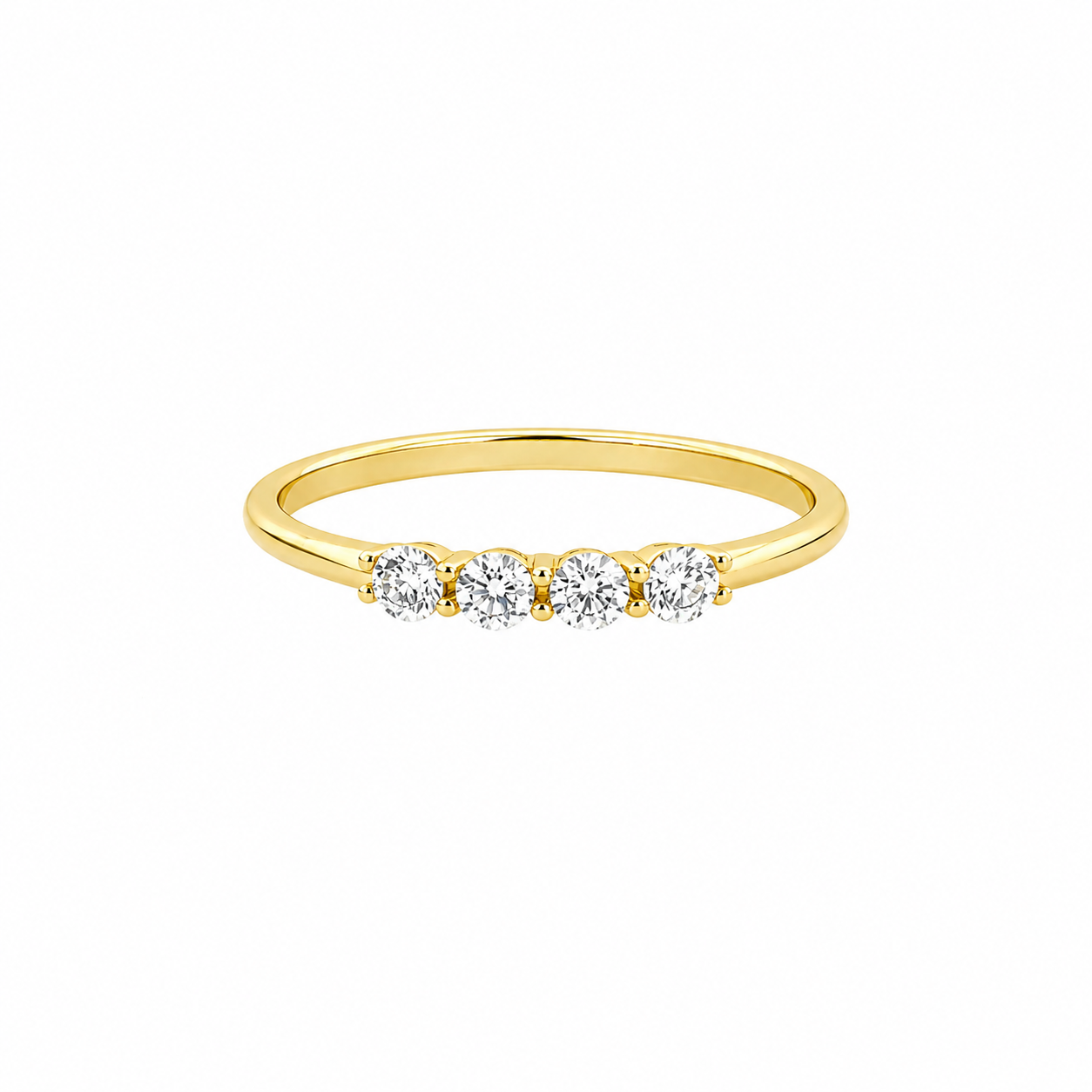 Dainty 4-Stone CZ Gold Band Ring