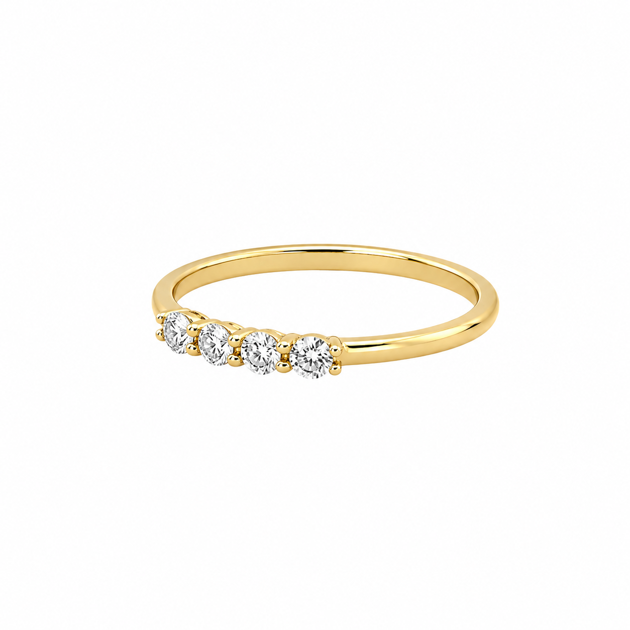 Dainty 4-Stone CZ Gold Band Ring