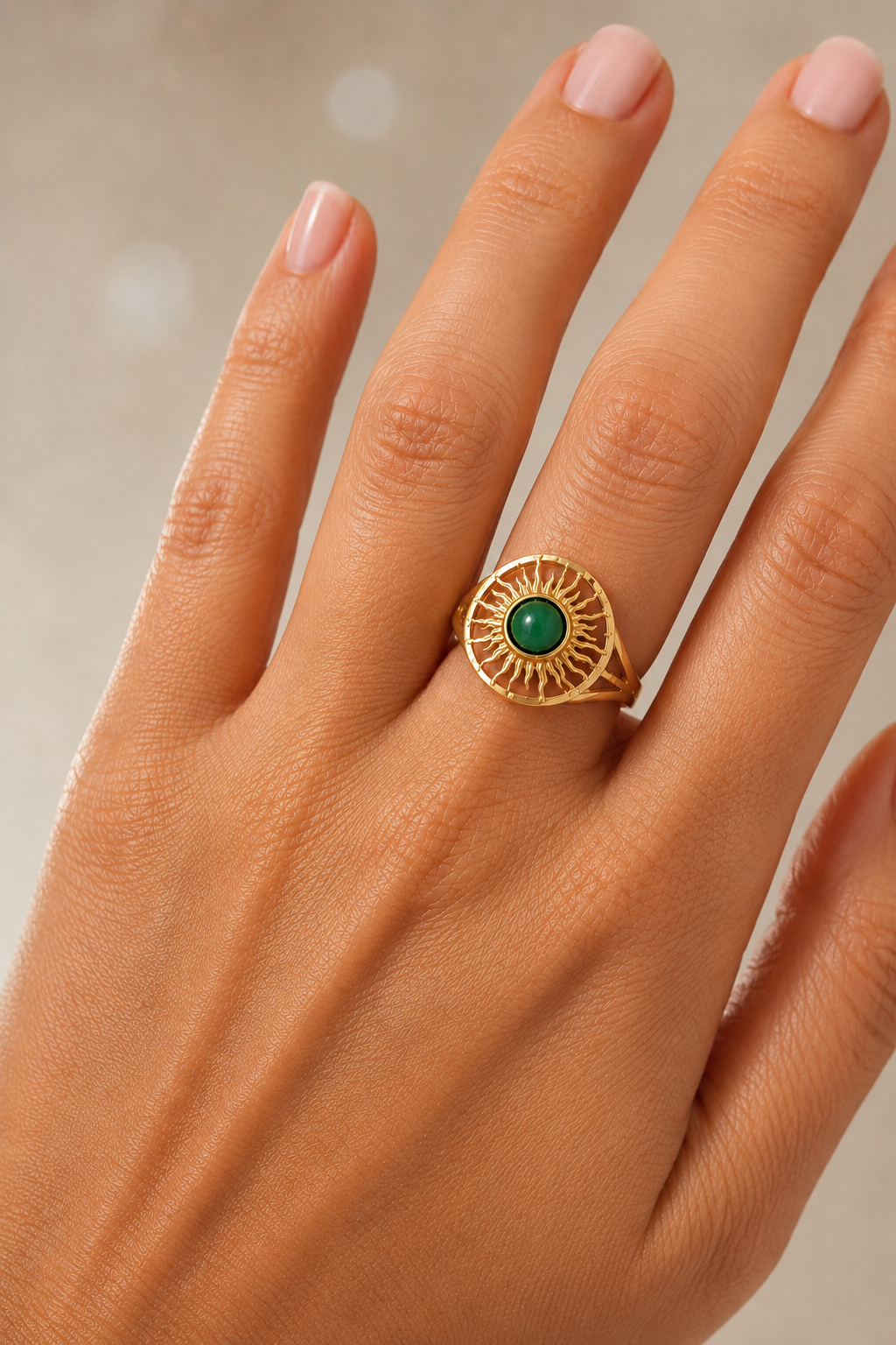 Sunburst Jade Ring