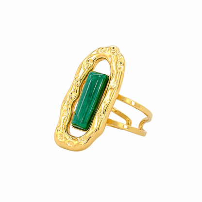 Textured Emerald Ring
