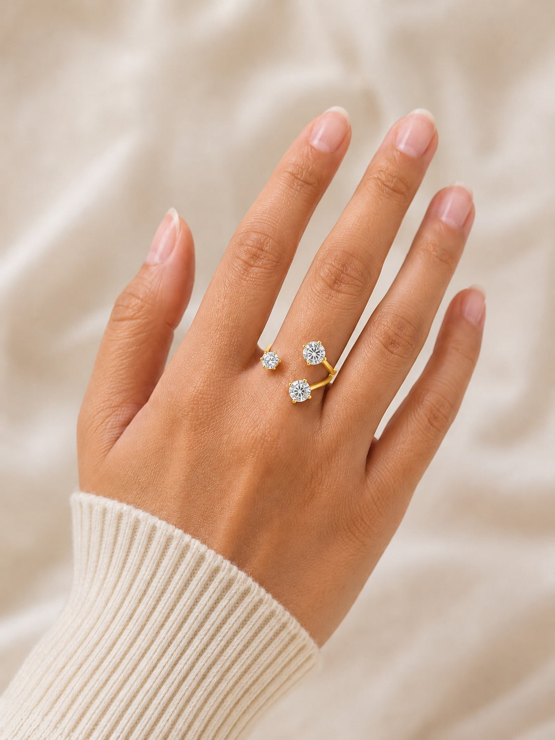 Open Trio Sparkle Ring