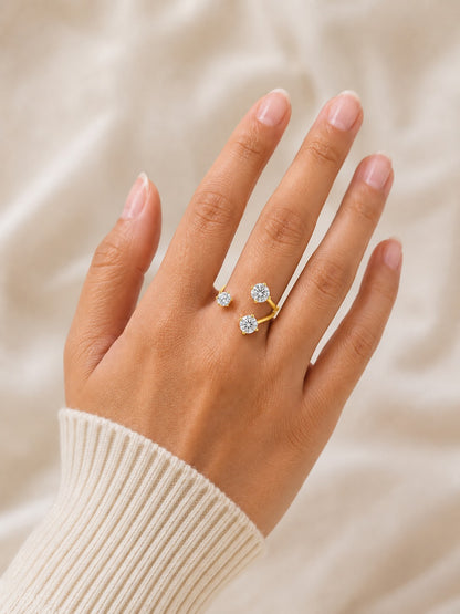 Open Trio Sparkle Ring