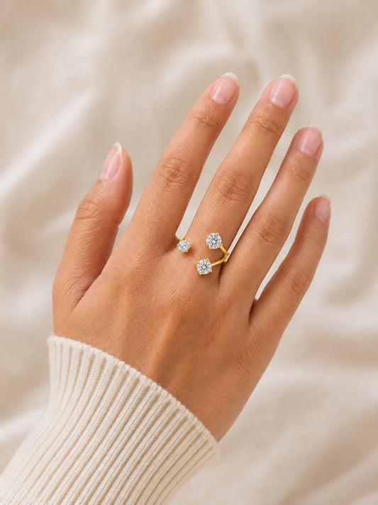 Open Trio Sparkle Ring