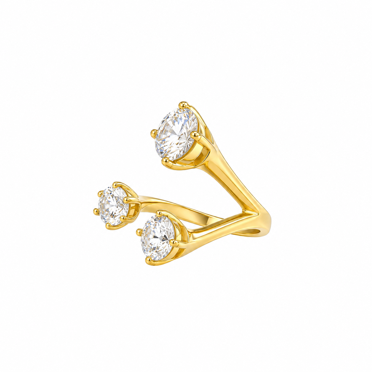 Open Trio Sparkle Ring