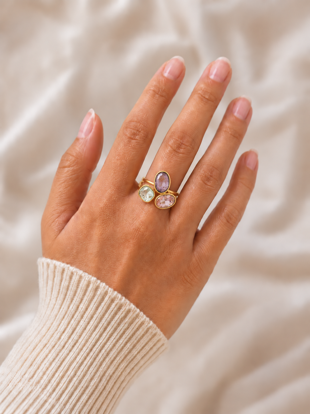 Pastel Trio Cocktail Ring