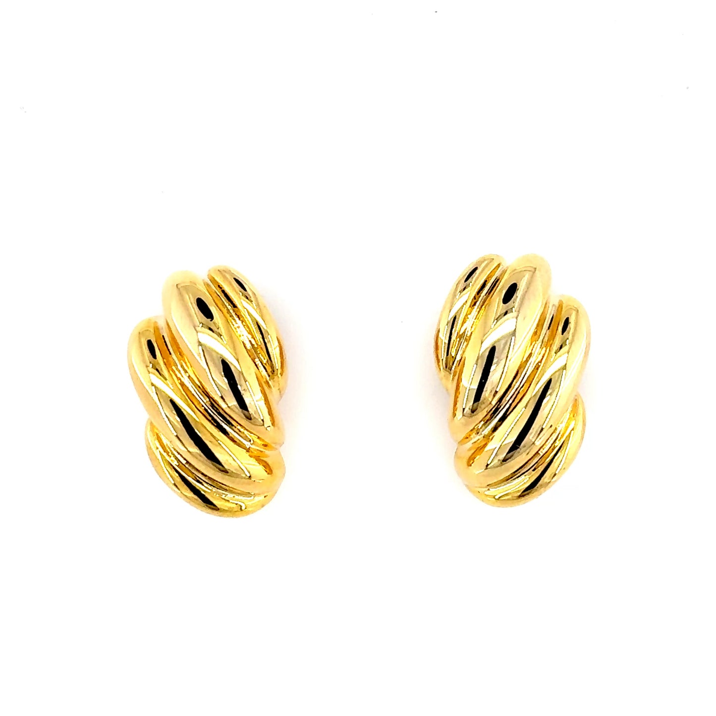 Ribbed Gold Earrings
