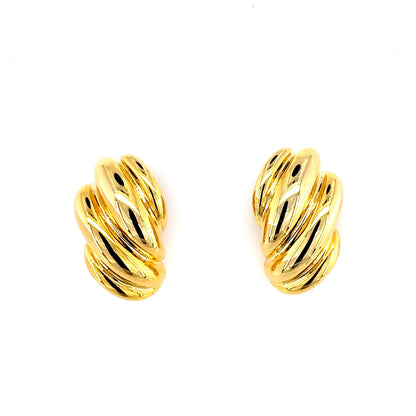 Ribbed Gold Earrings