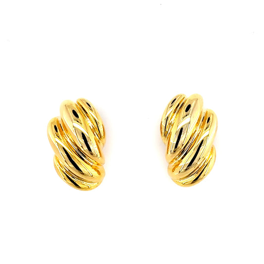 Ribbed Gold Earrings