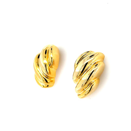 Ribbed Gold Earrings