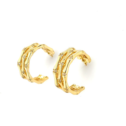 Bamboo Half Hoop Earrings
