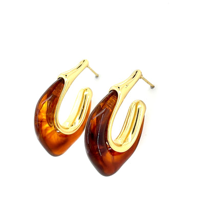 Mocha Glazed Hoop Earrings