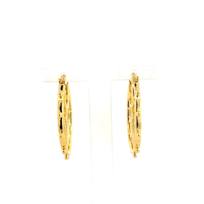 Filigree Leaf Hoop Earrings