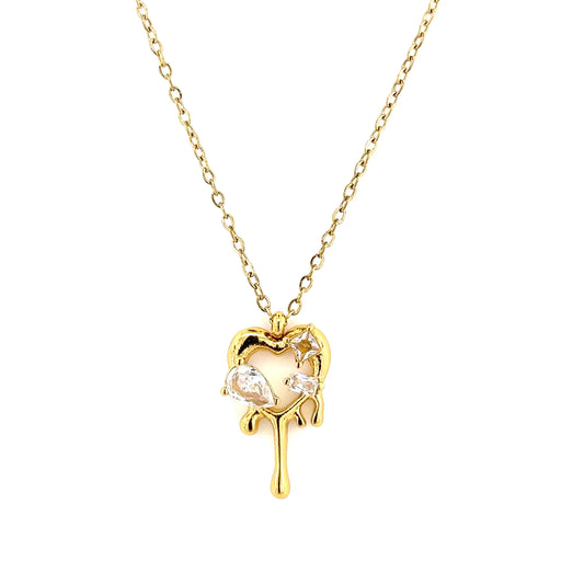 Dripping Heart Pendant Necklace
